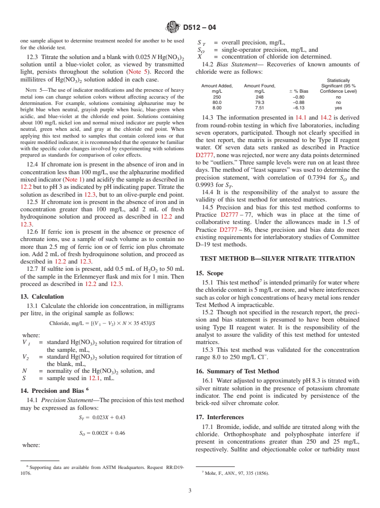 ASTM D512-04 - Standard Test Methods for Chloride Ion In Water