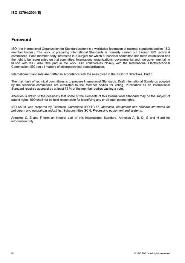 ISO 13704:2001 ISO 13704:2001 - Petroleum and natural gas industries -- Calculation of heater-tube thickness in petroleum refineries - Page 4 preview