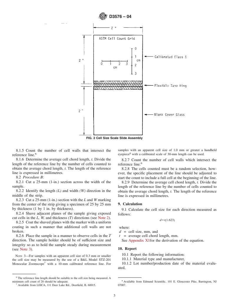 ASTM D3576-04 - Standard Test Method for Cell Size of Rigid Cellular Plastics