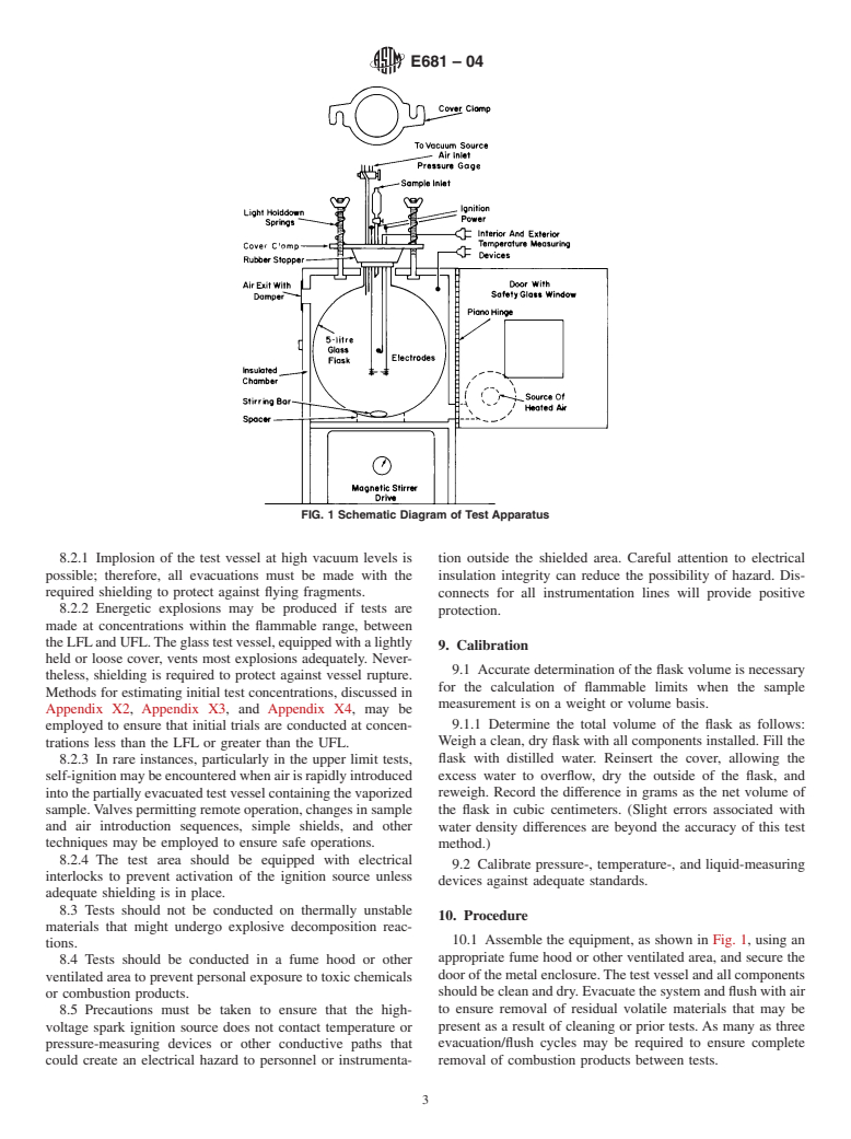 ASTM E681-04 - Standard Test Method for Concentration Limits of Flammability of Chemicals (Vapors and Gases)