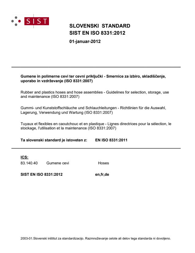 EN ISO 8331:2012