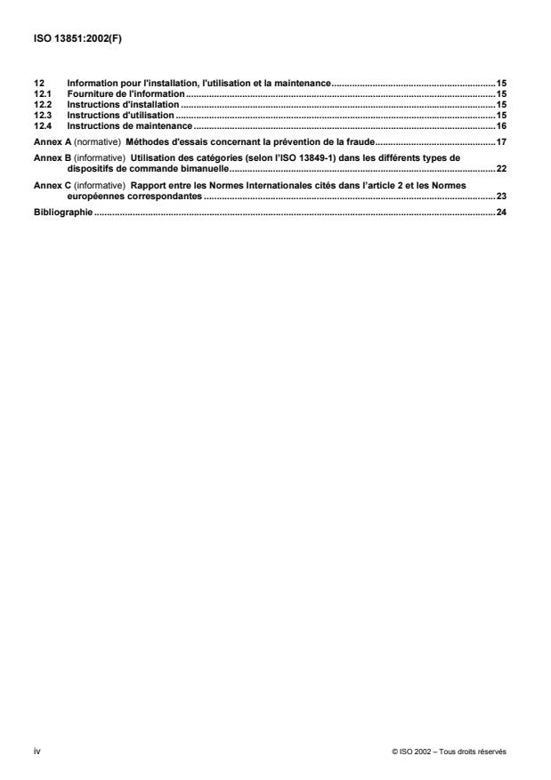 ISO 13851:2002 ISO 13851:2002 - Sécurité des machines -- Dispositifs de commande bimanuelle -- Aspects fonctionnels et principes de conception - Page 4 preview