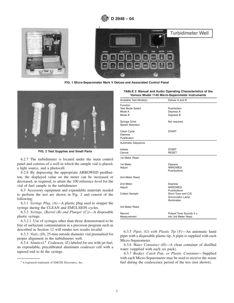 ASTM D3948-04 - Standard Test Method for Determining Water Separation Characteristics of Aviation Turbine Fuels by Portable Separometer