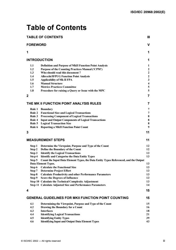 ISO/IEC 20968:2002 - Software engineering -- Mk II Function Point Analysis -- Counting Practices Manual
