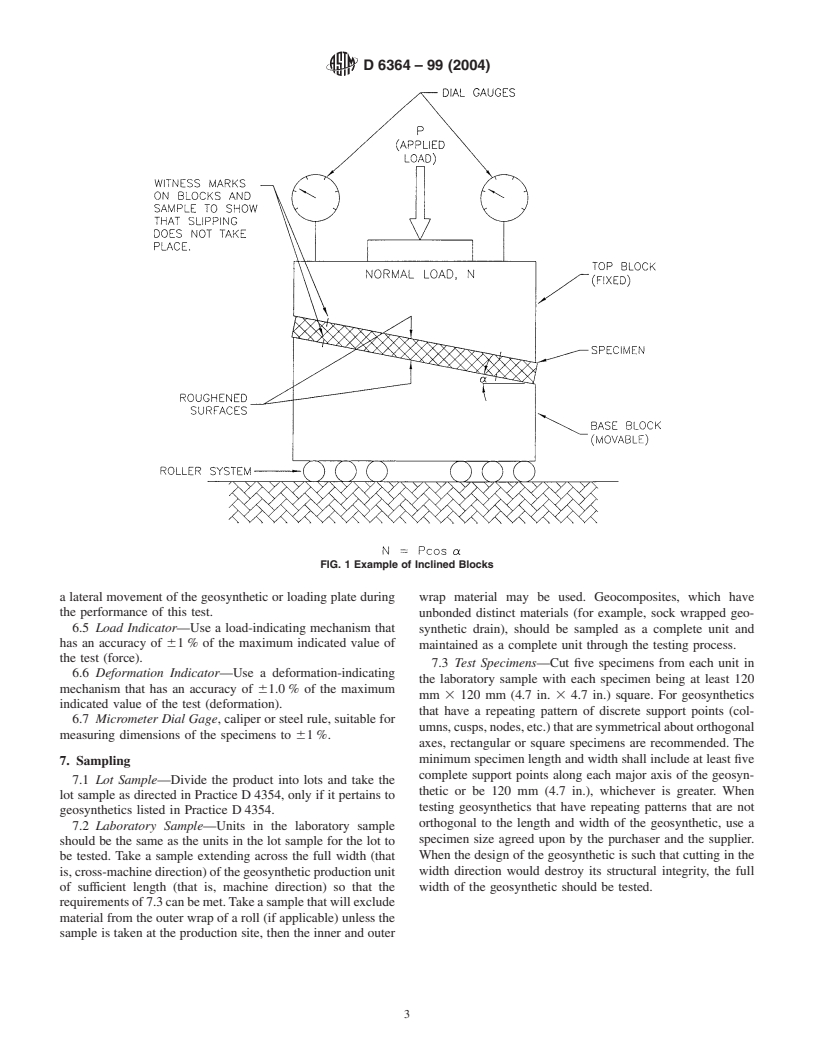 ASTM D6364-99(2004) - Standard Test Method for Determining the Short-Term Compression Behavior of Geosynthetics