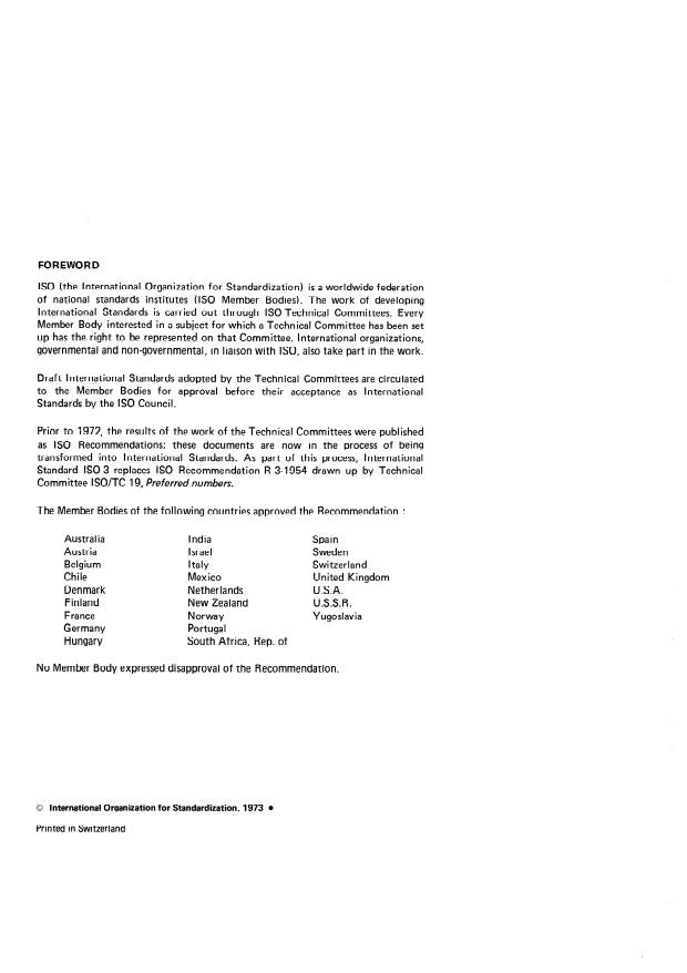ISO 3:1973 ISO 3:1973 - Preferred numbers -- Series of preferred numbers - Page 2 preview