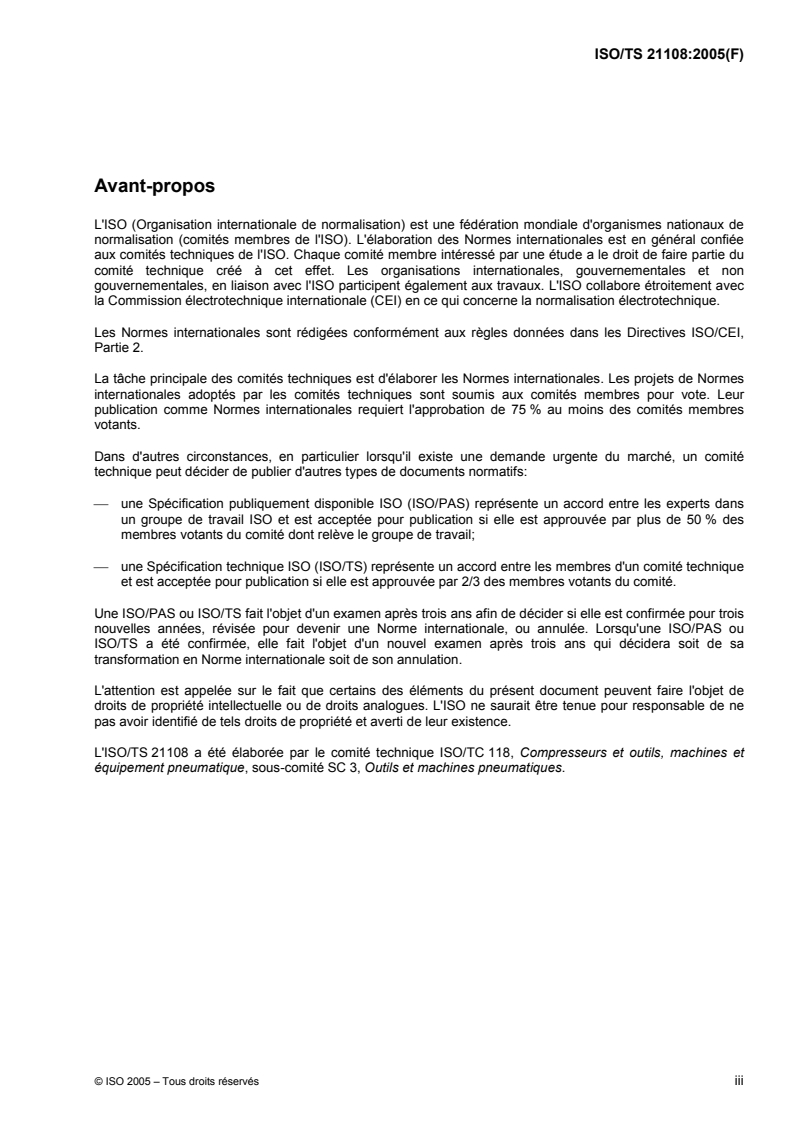 ISO/TS 21108:2005 - Machines portatives — Clés à impulsion — Dimensions et tolérances de l'interface pour douille-machine
Released:6/8/2005