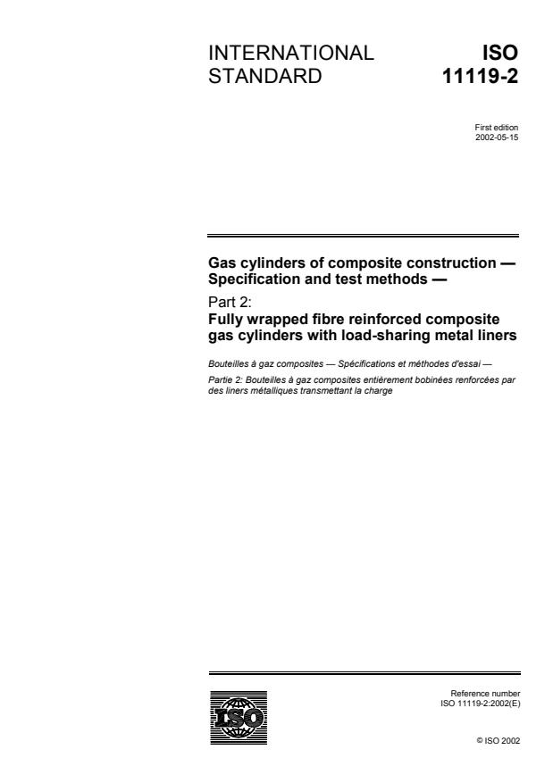 ISO 11119-2:2002 - Gas cylinders of composite construction -- Specification and test methods
