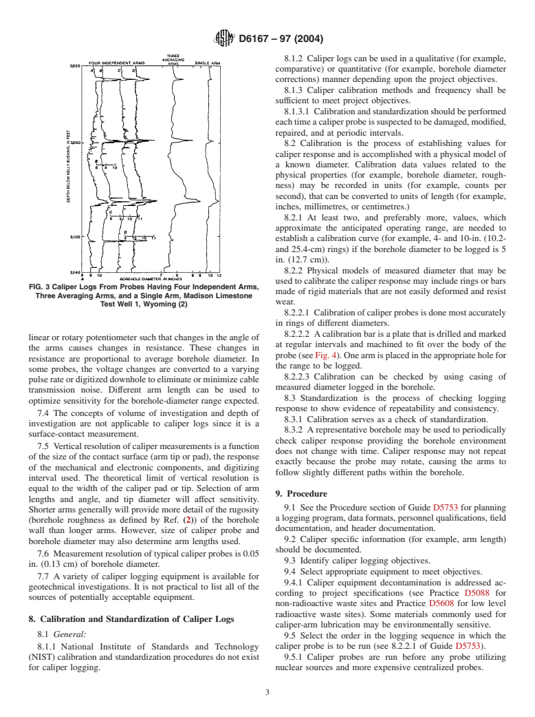 ASTM D6167-97(2004) - Standard Guide for Conducting Borehole Geophysical Logging: Mechanical Caliper