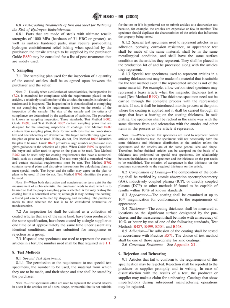 ASTM B840-99(2004) - Standard Specification for Electrodeposited Coatings for Zinc Cobalt Alloy Deposits