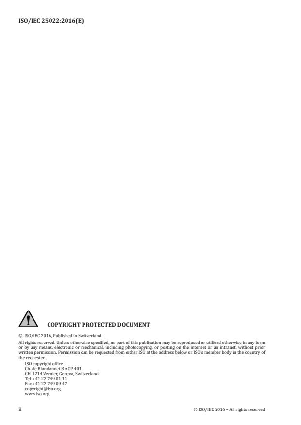 ISO/IEC 25022:2016 ISO/IEC 25022:2016 - Systems and software engineering -- Systems and software quality requirements and evaluation (SQuaRE) -- Measurement of quality in use - Page 2 preview