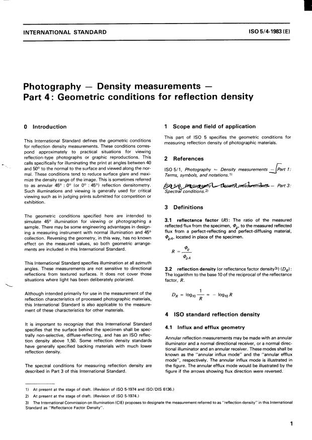 ISO 5-4:1983 - Photography -- Density measurements