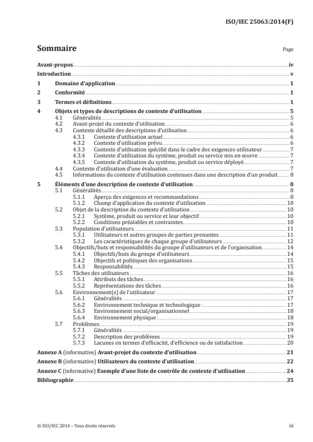 ISO/IEC 25063:2014 - Ingénierie des systemes et du logiciel -- Exigences de qualité et évaluation des systemes et du logiciel (SQuaRE) -- Format industriel commun (CIF) pour l'utilisabilité: Description du contexte d'utilisation