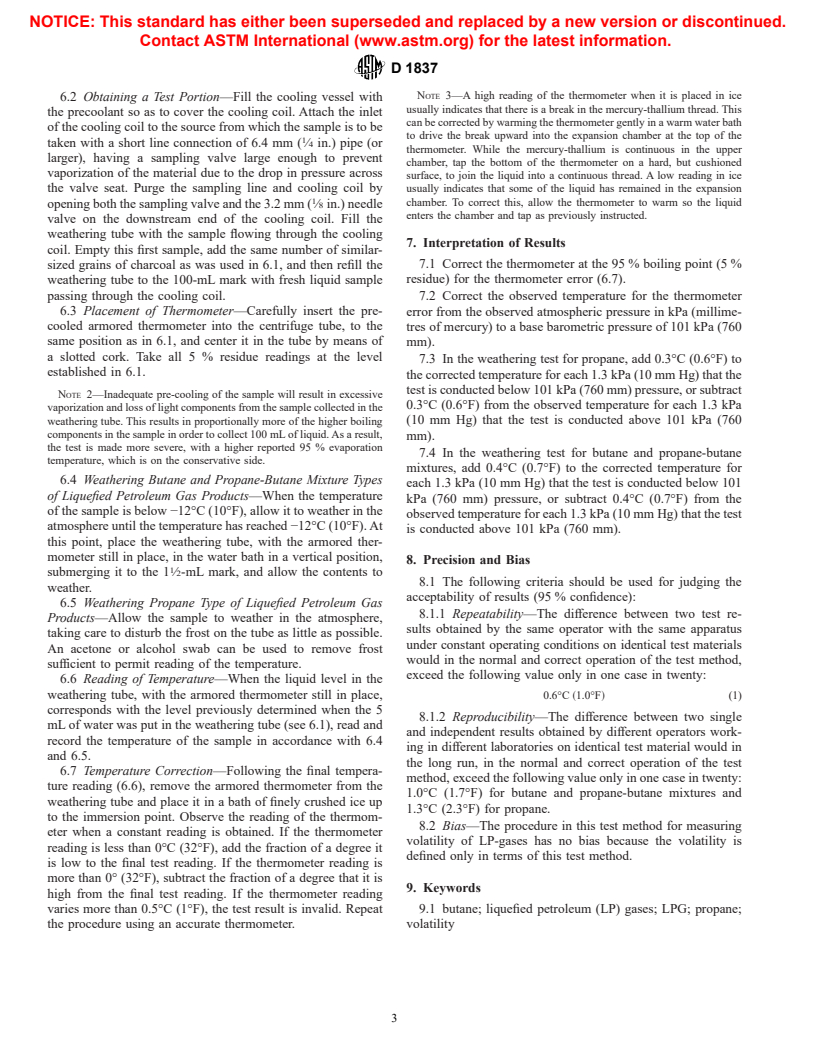 ASTM D1837-02 - Standard Test Method for Volatility of Liquefied Petroleum (LP) Gases