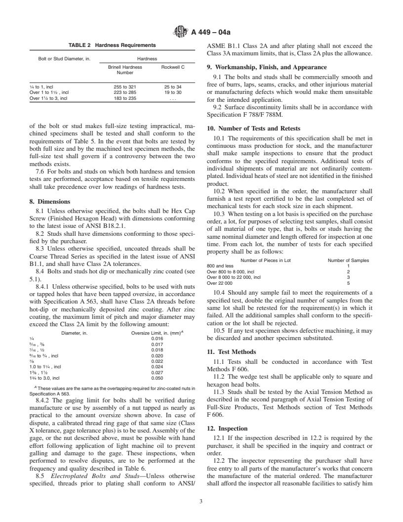 ASTM A449-04a - Standard Specification for Quenched and Tempered Steel Bolts and Studs