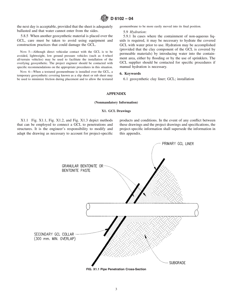 ASTM D6102-04 - Standard Guide for Installation of Geosynthetic Clay Liners