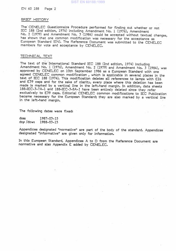 EN 60188:1988 EN 60188:1999 - Page 4 preview