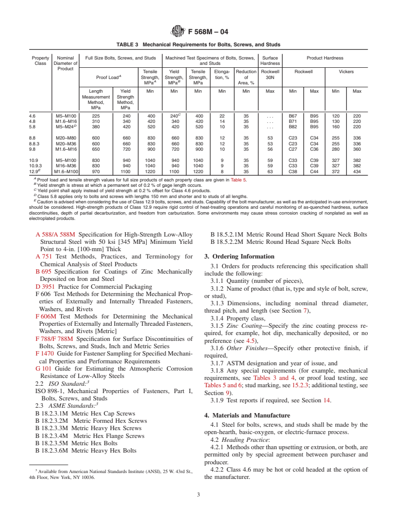 ASTM F568M-04 - Standard Specification for Carbon and Alloy Steel Externally Threaded Metric Fasteners