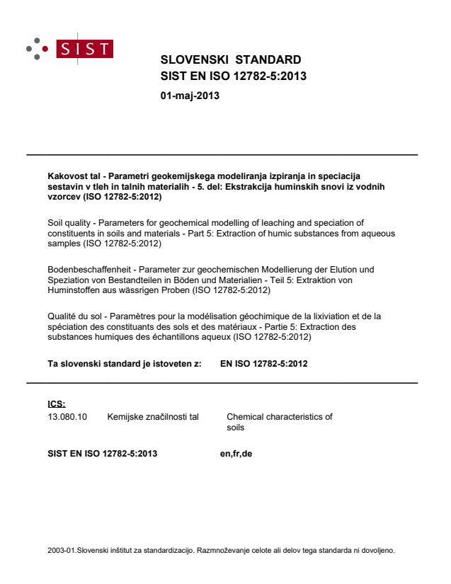 EN ISO 12782-5:2013 - BARVE