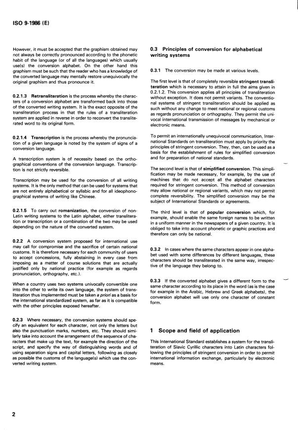 ISO 9:1986 ISO 9:1986 - Documentation -- Transliteration of Slavic Cyrillic characters into Latin characters - Page 4 preview