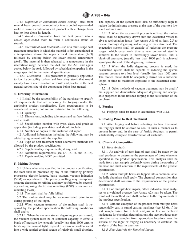 ASTM A788-04a - Standard Specification for Steel Forgings, General Requirements