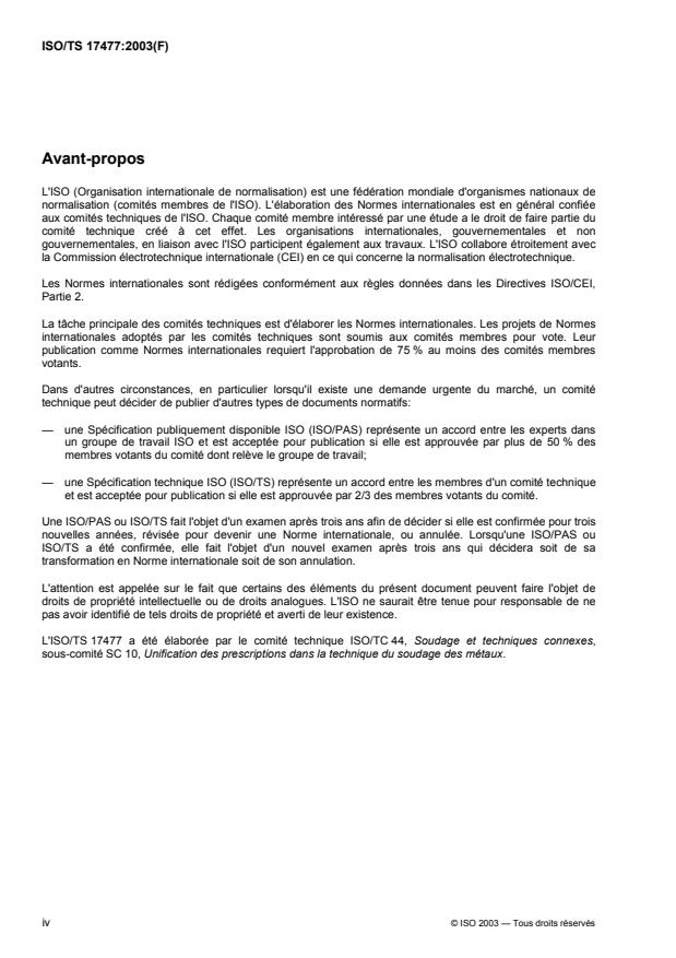 ISO/TS 17477:2003 ISO/TS 17477:2003 - Essais de réception des machines de soudage et de coupage par faisceau laser CO2 a l'aide d'optiques mobiles 2D - Page 4 preview