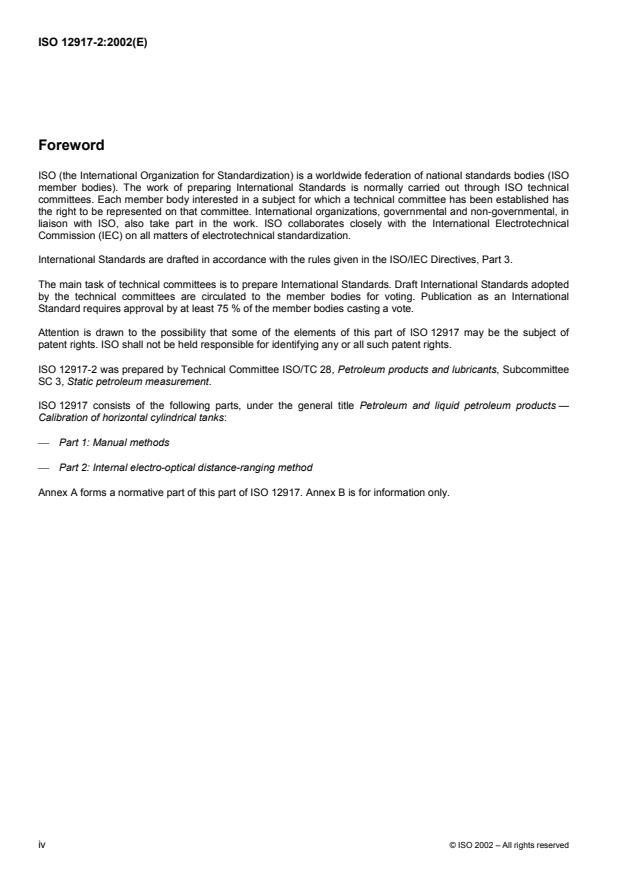 ISO 12917-2:2002 ISO 12917-2:2002 - Petroleum and liquid petroleum products -- Calibration of horizontal cylindrical tanks - Page 4 preview