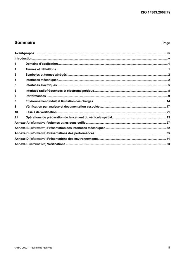 ISO 14303:2002 ISO 14303:2002 - Systemes spatiaux — Interfaces entre le lanceur spatial et le véhicule spatial
Released:10/17/2002 - Page 3 preview