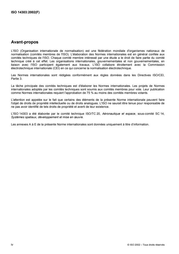 ISO 14303:2002 ISO 14303:2002 - Systemes spatiaux — Interfaces entre le lanceur spatial et le véhicule spatial
Released:10/17/2002 - Page 4 preview