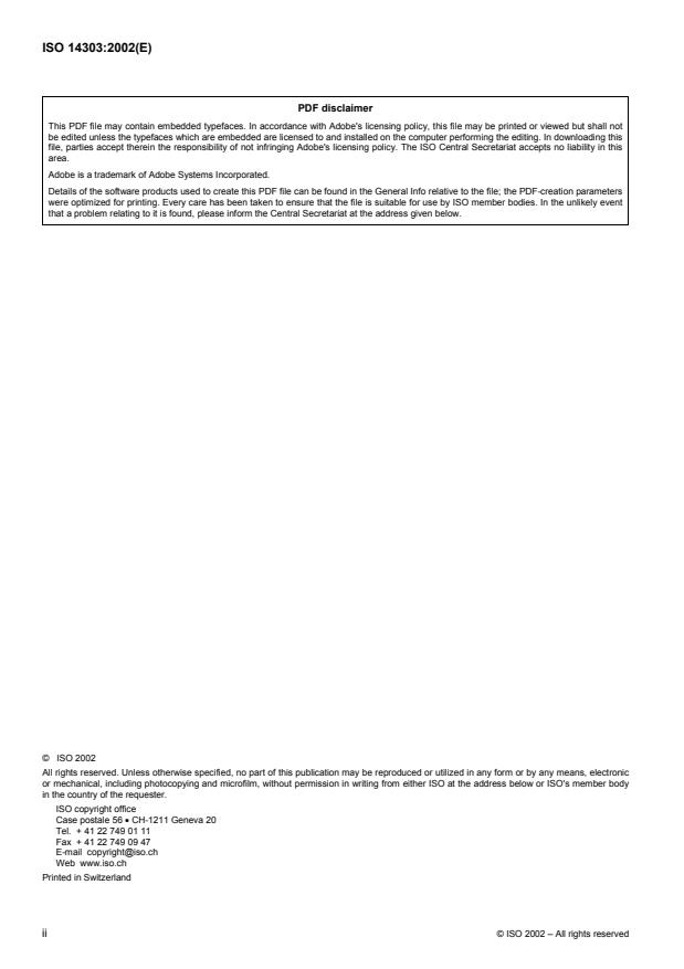 ISO 14303:2002 ISO 14303:2002 - Space systems — Launch-vehicle-to-spacecraft interfaces
Released:10/17/2002 - Page 2 preview