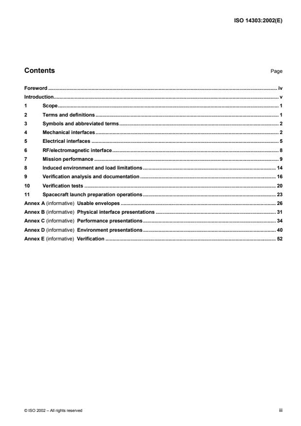 ISO 14303:2002 ISO 14303:2002 - Space systems — Launch-vehicle-to-spacecraft interfaces
Released:10/17/2002 - Page 3 preview