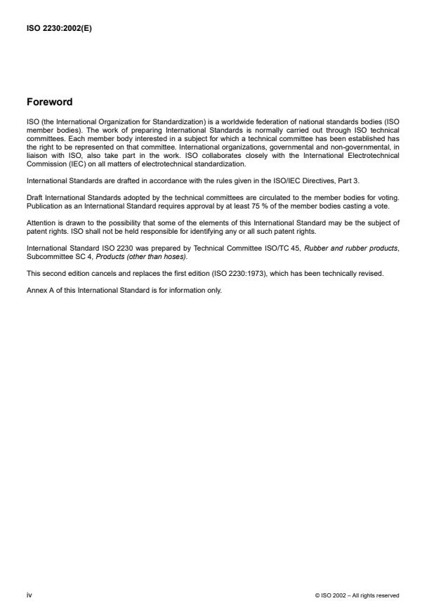 ISO 2230:2002 ISO 2230:2002 - Rubber products -- Guidelines for storage - Page 4 preview
