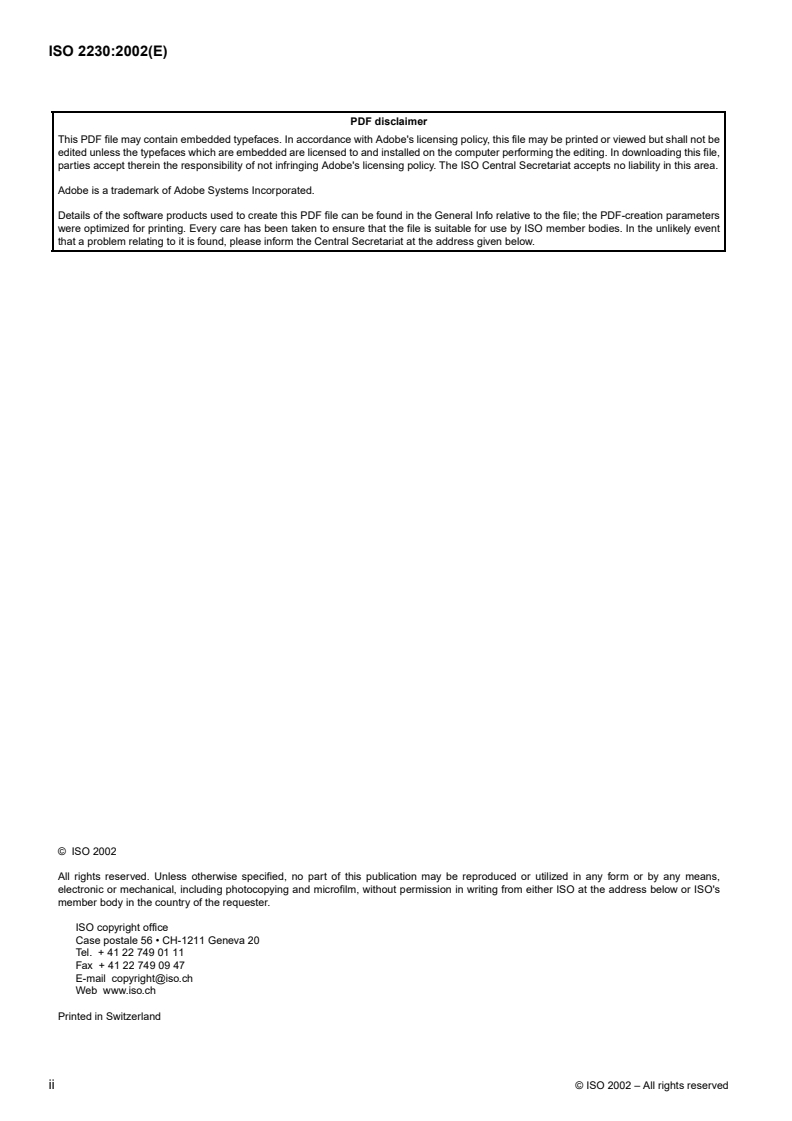 ISO 2230:2002 ISO 2230:2002 - Rubber products — Guidelines for storage
Released:4/25/2002 - Page 2 preview