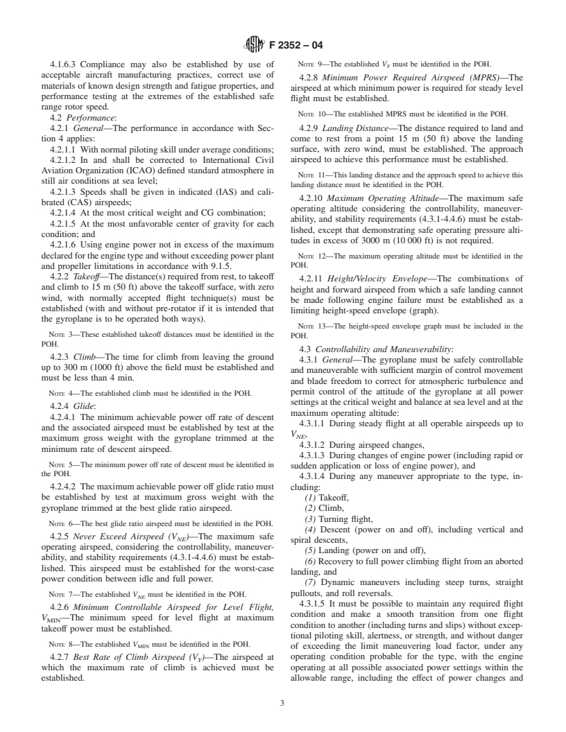 ASTM F2352-04 - Standard Specification for Design and Performance of Light Sport Gyroplane Aircraft