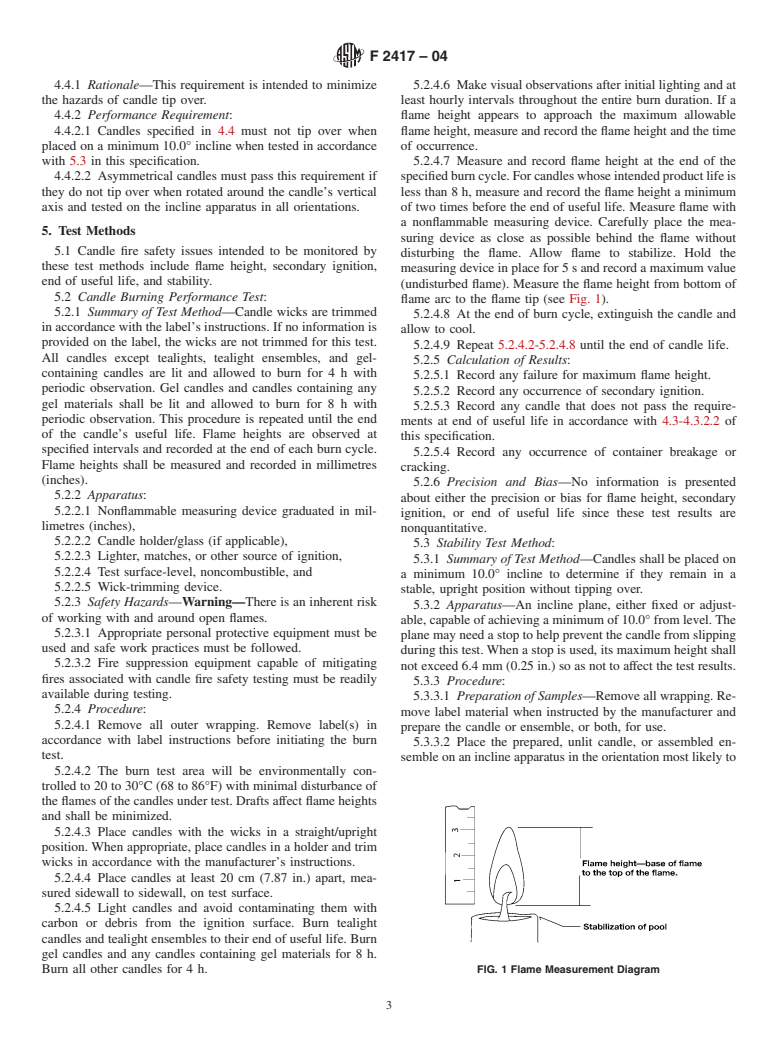 ASTM F2417-04 - Standard Specification for Fire Safety for Candles
