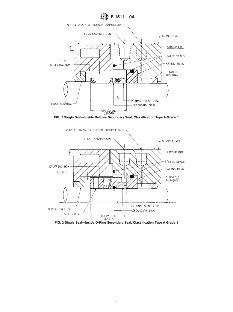 ASTM F1511-04 - Standard Specification for Mechanical Seals for Shipboard Pump Applications