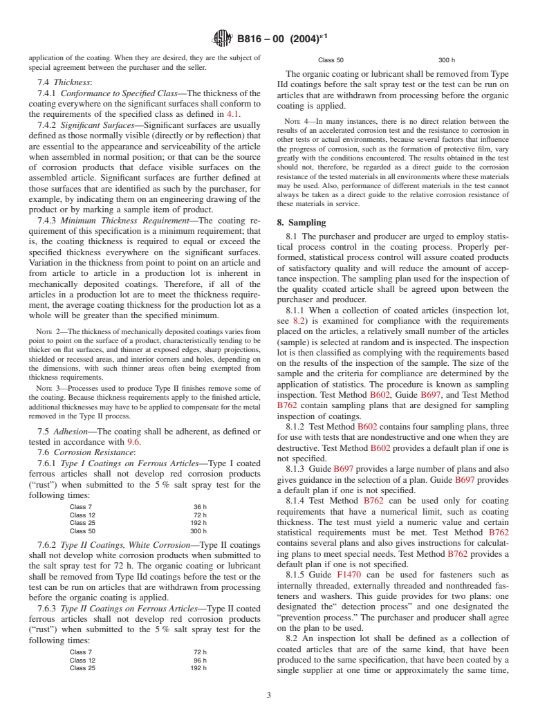 ASTM B816-00(2004)e1 - Standard Specification for Coatings of Cadmium-Zinc Mechanically Deposited