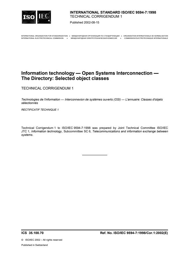 ISO/IEC 9594-7:1998/Cor 1:2002