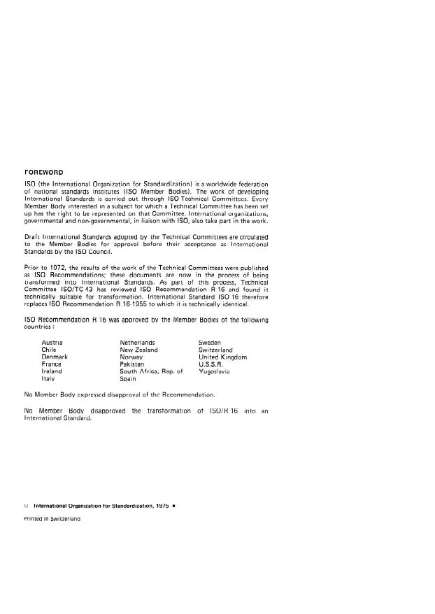 ISO 16:1975 ISO 16:1975 - Acoustics -- Standard tuning frequency (Standard musical pitch) - Page 2 preview