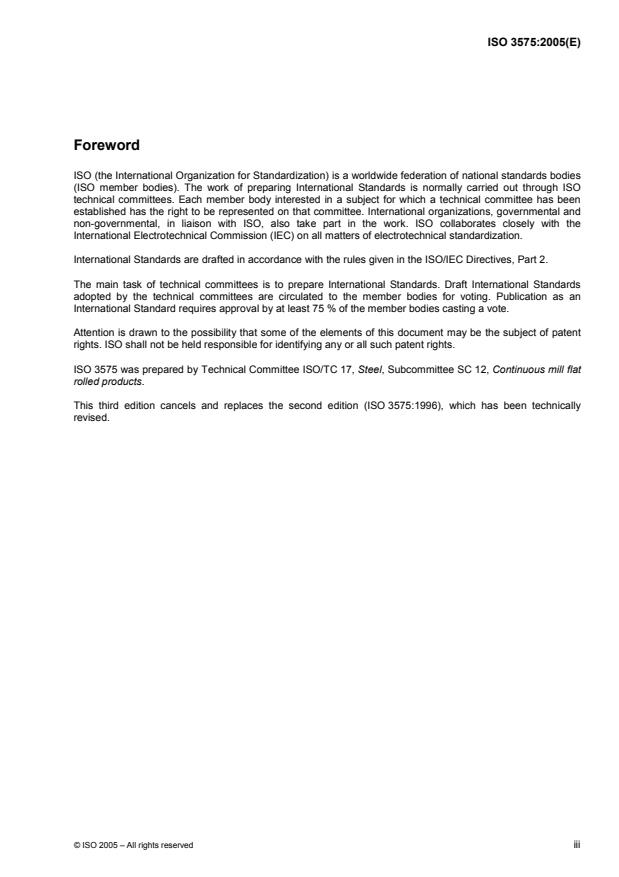 ISO 3575:2005 - Continuous hot-dip zinc-coated carbon steel sheet of commercial and drawing qualities