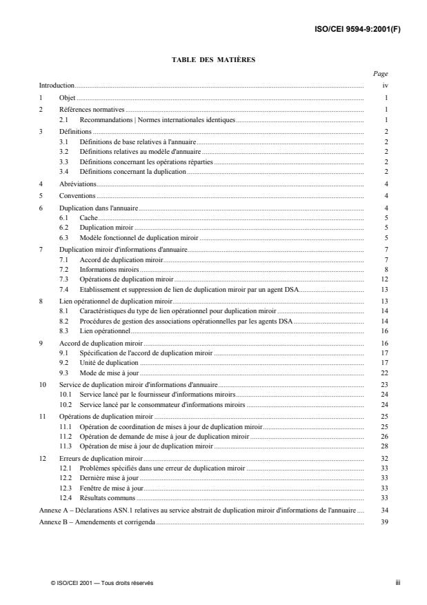 ISO/IEC 9594-9:2001 - Technologies de l'information -- Interconnexion de systemes ouverts (OSI) -- L'annuaire: Duplication