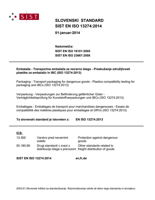 SIST EN ISO 13274:2014