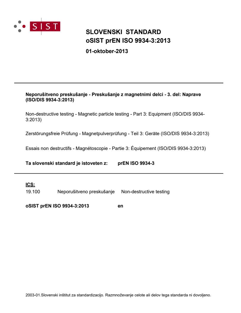 prEN ISO 9934-3:2013