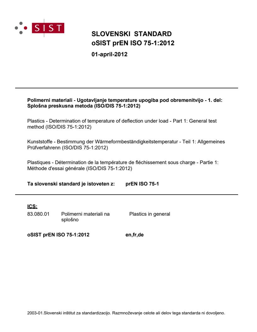 prEN ISO 75-1:2012