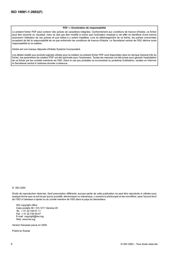 ISO 10081-1:2003 ISO 10081-1:2003 - Classification des produits réfractaires façonnés denses - Page 2 preview