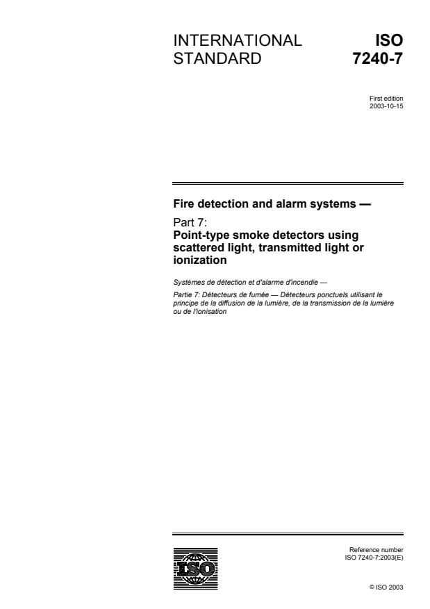 ISO 7240-7:2003 - Fire detection and alarm systems