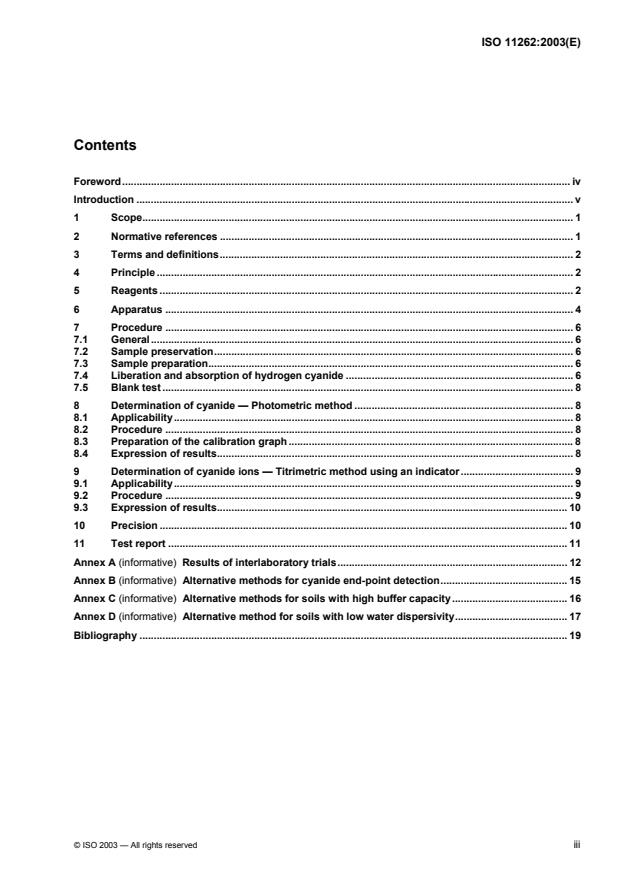 ISO 11262:2003 - Soil quality -- Determination of cyanide