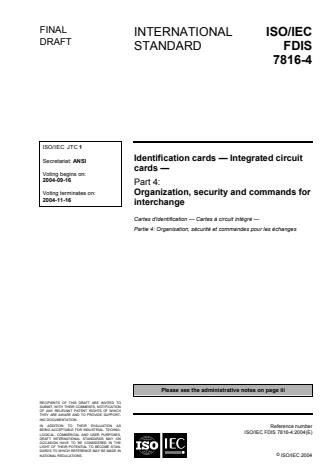 ISO/IEC FDIS 7816-4:2004