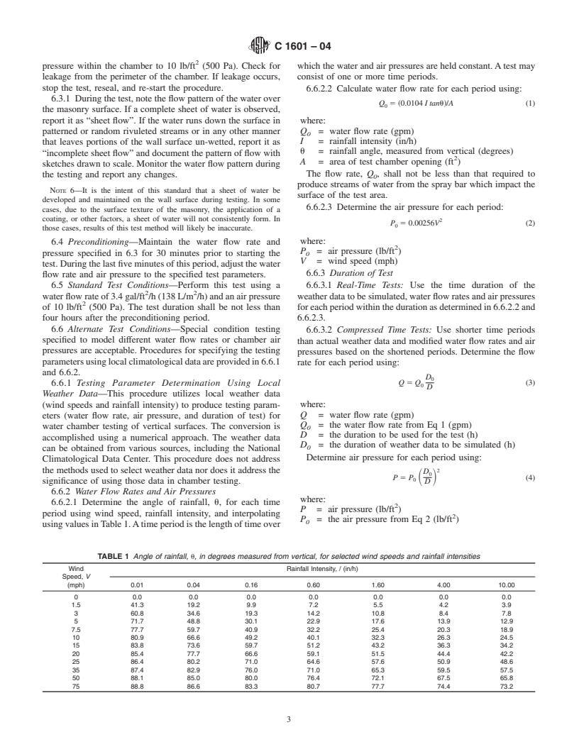 ASTM C1601-04 - Standard Test Method for Field Determination of Water Penetration of Masonry Wall Surfaces