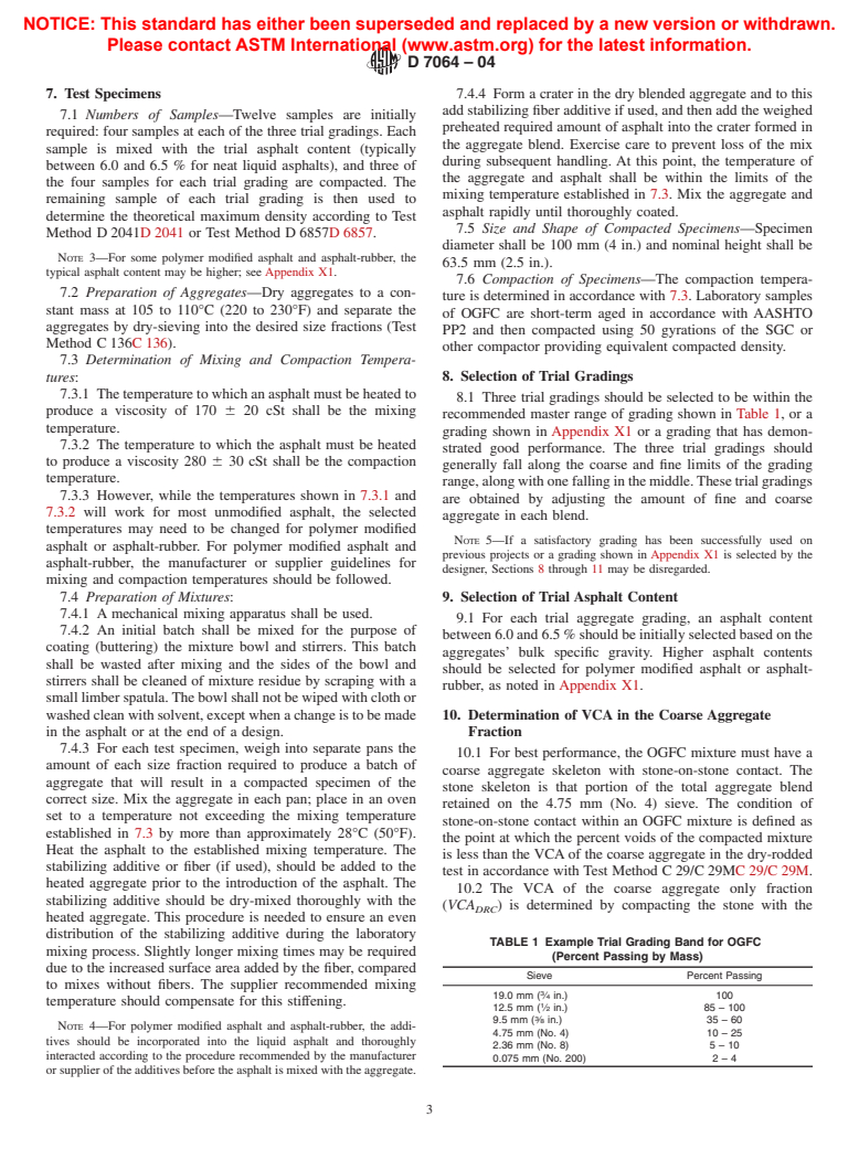 ASTM D7064-04 - Standard Practice for Open-Graded Friction Course (OGFC) Mix Design